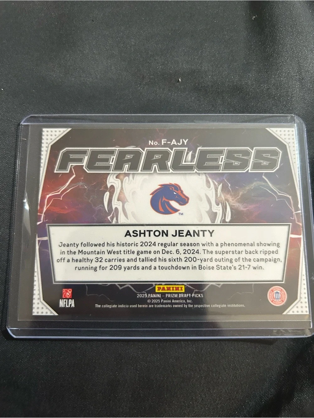 Panini Fearless Ashton Jeanty Card - Blue & Silver